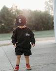 Moto Sweatshirt Acid Wash Black