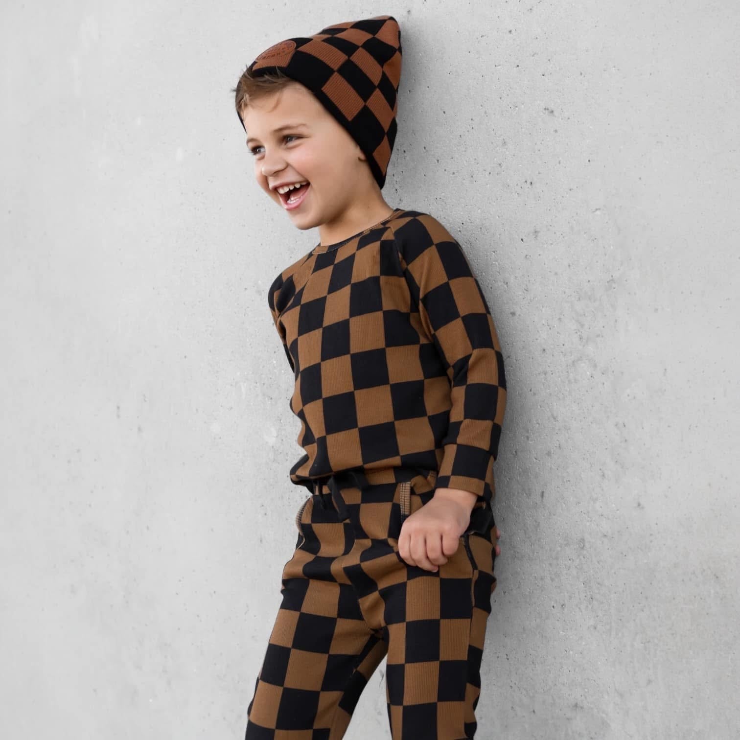 Organic Ribbed Set in Smoke + Spice (PREORDER)