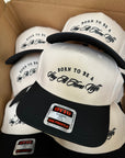 Born To Be A Stay At Home Wife - Black Vintage Trucker Hat