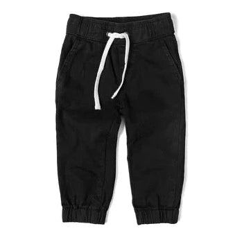 Cotton Twill Joggers - Black