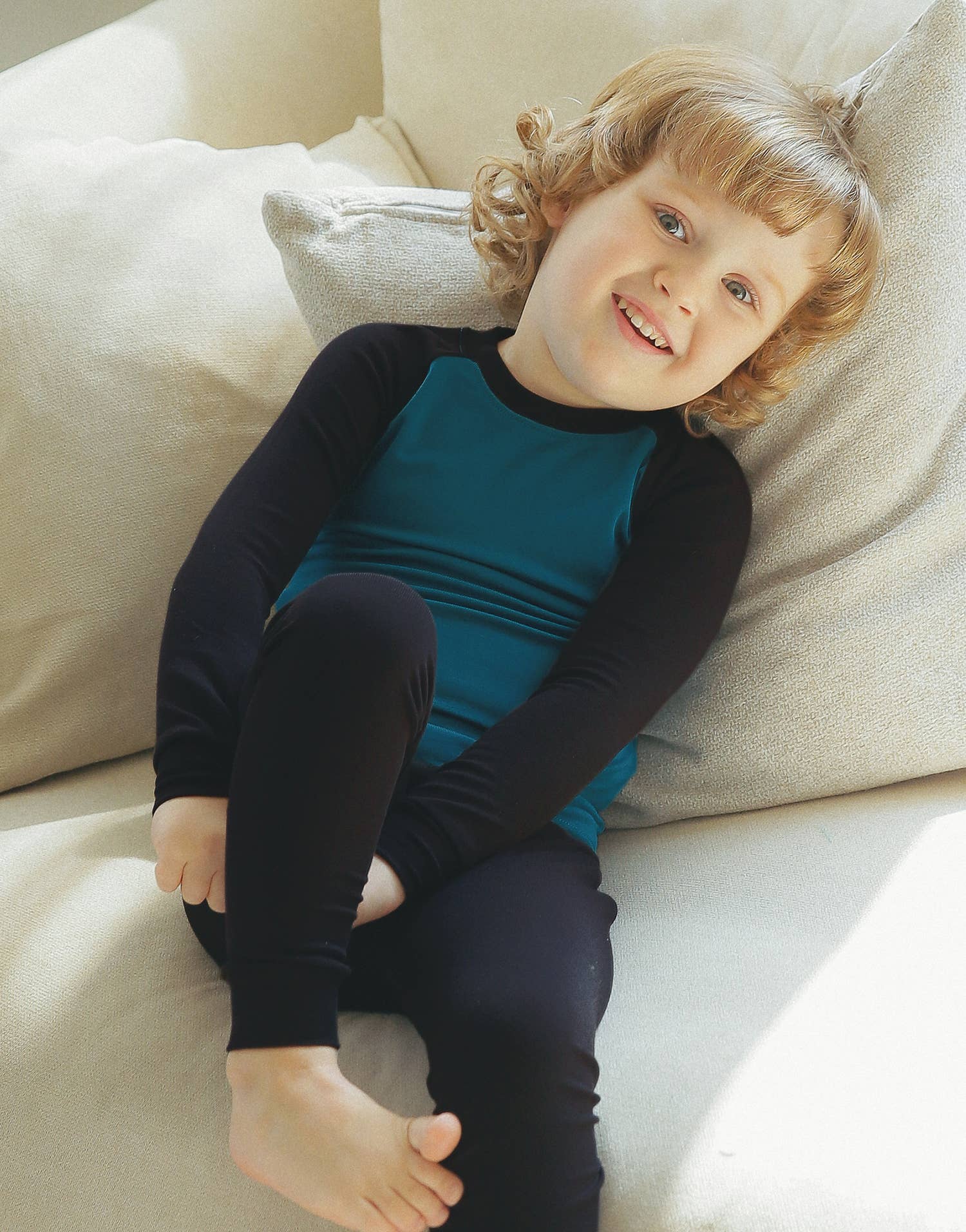 Modal Raglan Boys Girls  Long Sleeve PJs