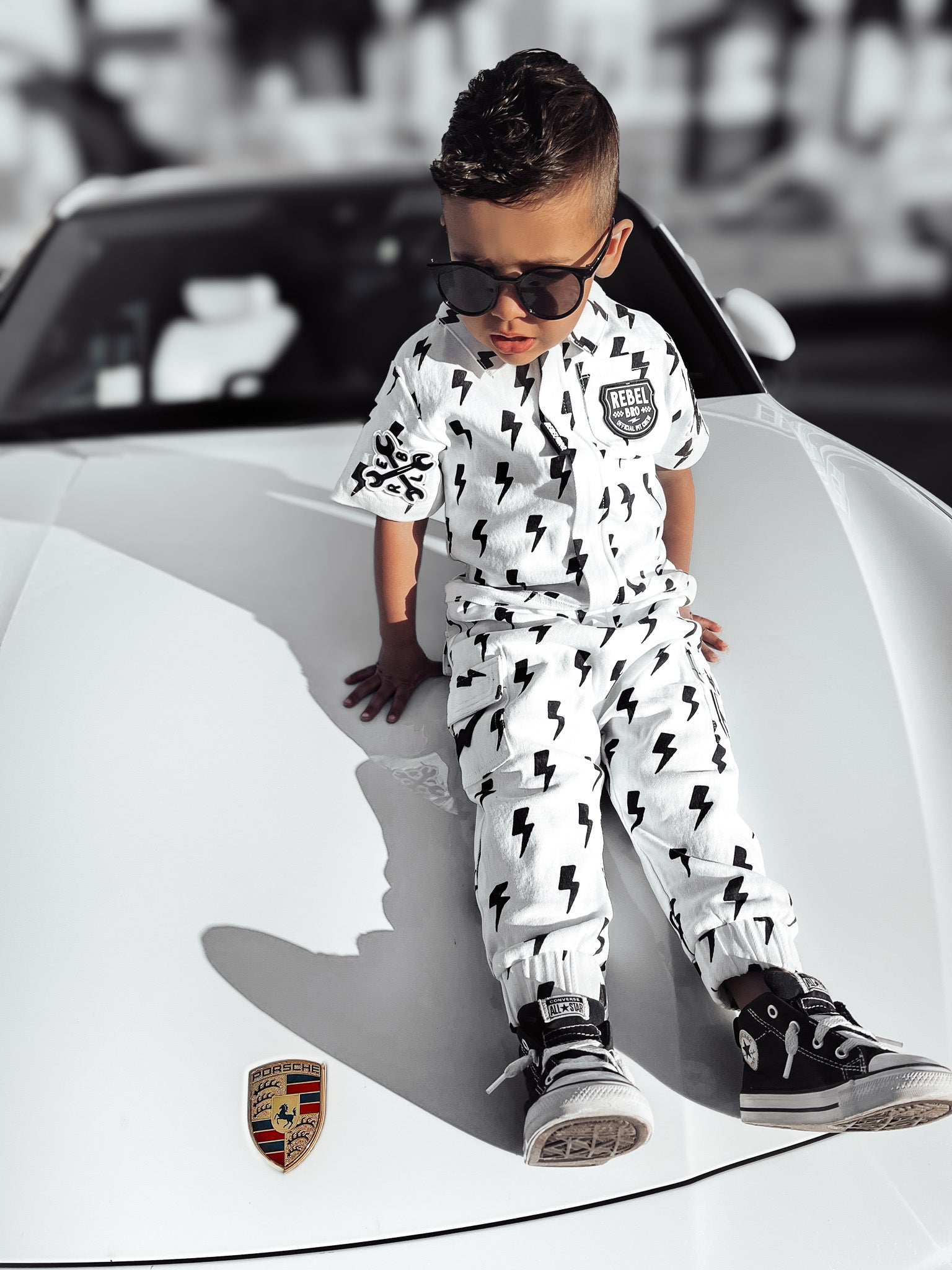 Pit Crew Romper in Bowie