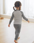 New Melange raglan Charcoal Boys Girls Long Sleeve PJs