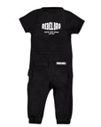 Pit Crew Romper in Black