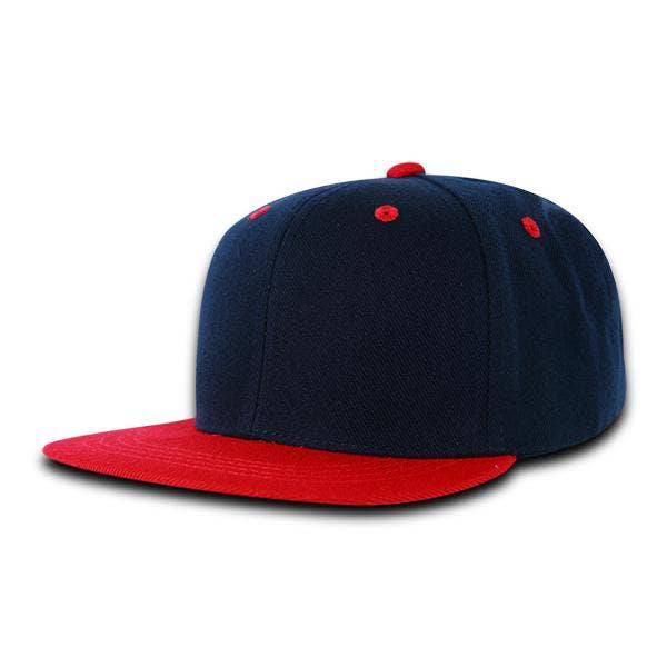 Decky 7011 - Kids, Youth Flat Bill Hat, Snapback - 7011: Red