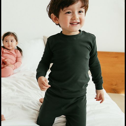 Daily Dark Green Cotton Long Sleeve PJs