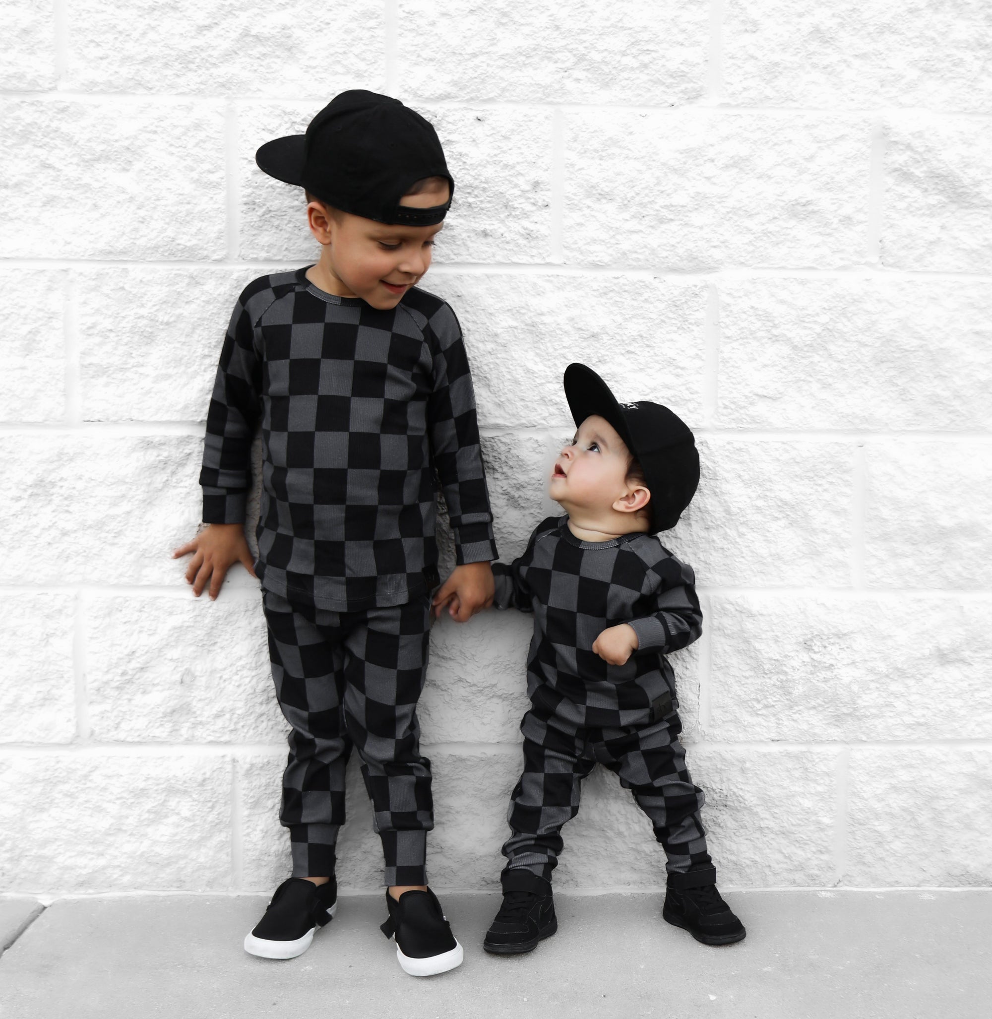 Organic Ribbed Set in Smoke + Storm (PREORDER)