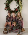 Bamboo Two Piece Pajamas | Holiday Stripe