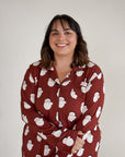 Women's Bamboo Button Up Lounge Set | Vintage Santa