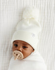 Beanie with Pom - Ivory