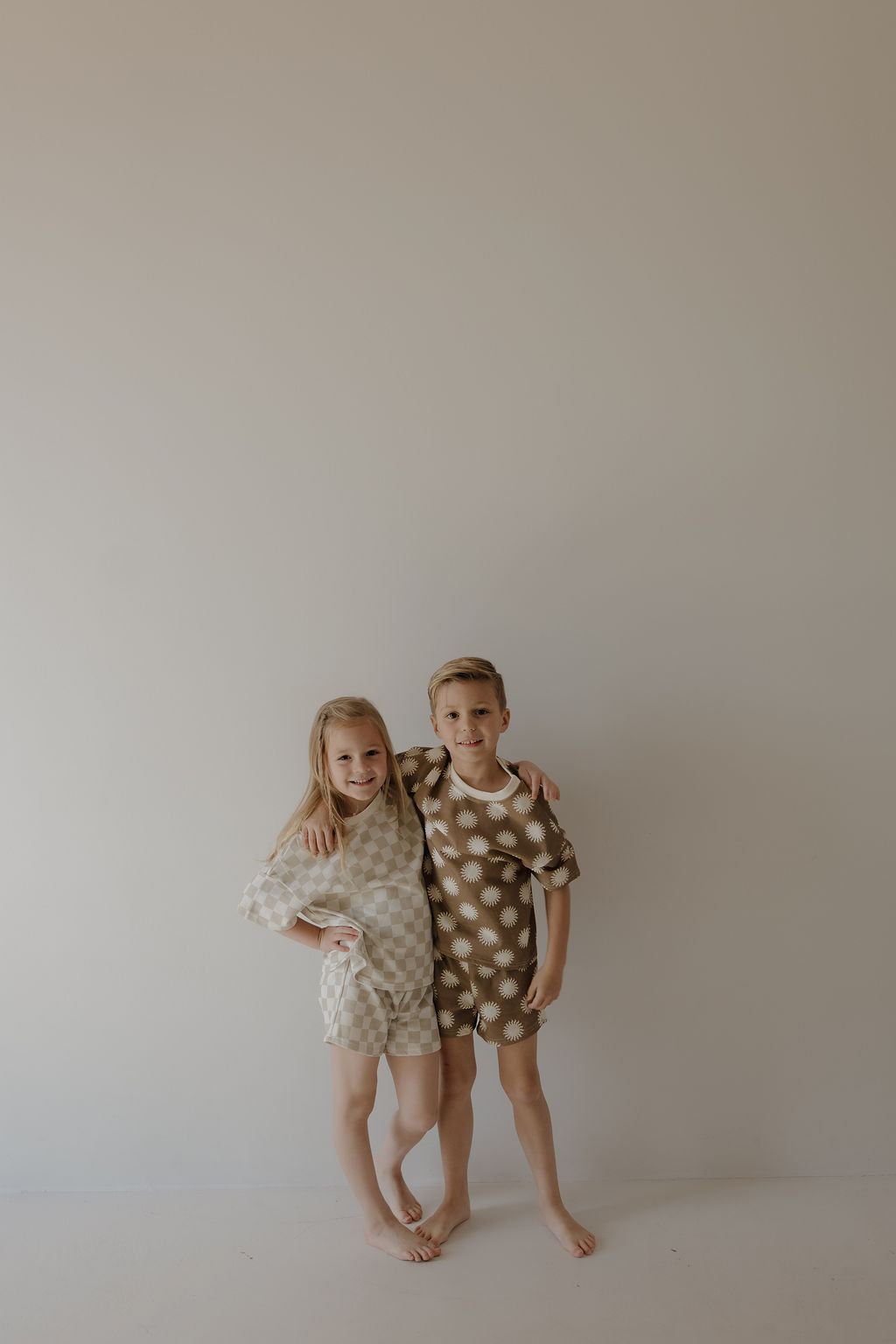 French Terry Short Set | Checkerboard