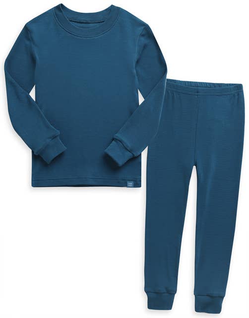 Modal Peacock Blue Long Sleeve PJs
