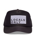 Youth Locals Only Trucker Hat in Black
