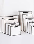 White with Black Border Paper Gift Bag w/ free tissue