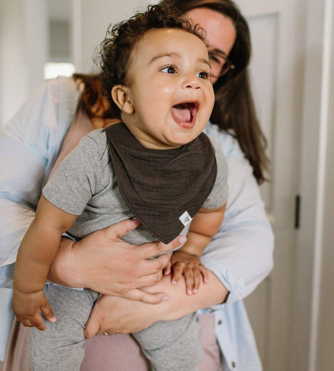 Organic Cotton Baby Bandana Bibs - Ash