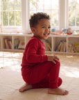 Bamboo Dark Red Long Sleeve PJs