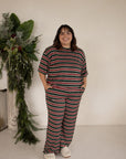 Women's Boxy Tee Lounge Set | Holiday Stripe