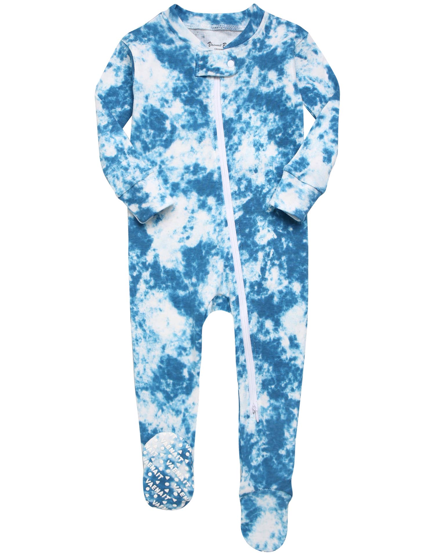 Cotton 2-Way Zip Baby Infant Footie Pajama-Prism Blue