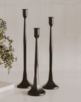 Black Cast Iron Taper Candle Holders, Set of 3 - Home Decor