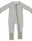 Green Stripe Bamboo Zipper