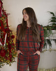 Women's Long Sleeve Bamboo Pajama | Christmas Plaid