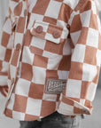 Hooded Flannel in Neutral Checkered