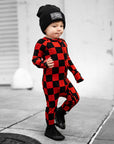 Bamboo Zippy Sleeper in Americana Red + Black (Checkered)