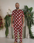 Men's Short Sleeve Pajamas | Vintage Santa