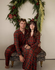 Women's Bamboo Button Up Lounge Set | Christmas Plaid