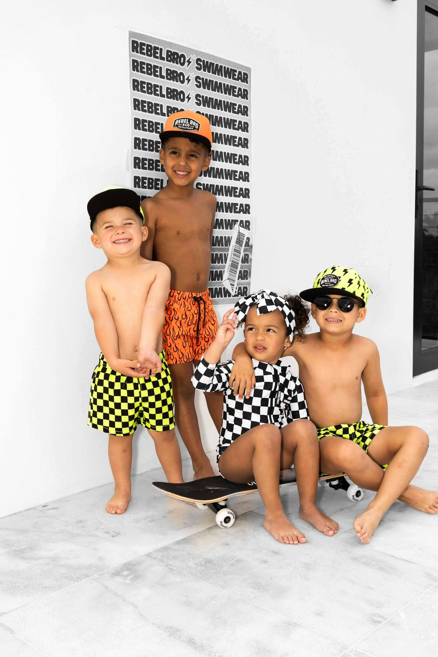 Hybrid Swim Trunks in Neon Valencia x Fuego || PREORDER