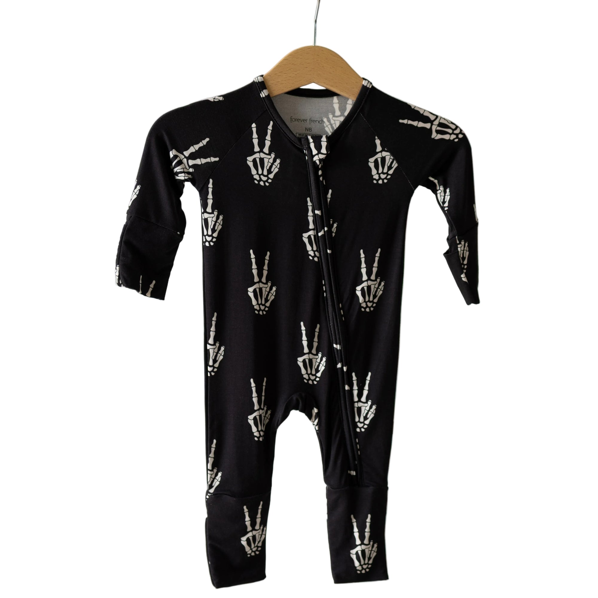 Bamboo Zip Pajamas | Midnight Skelly