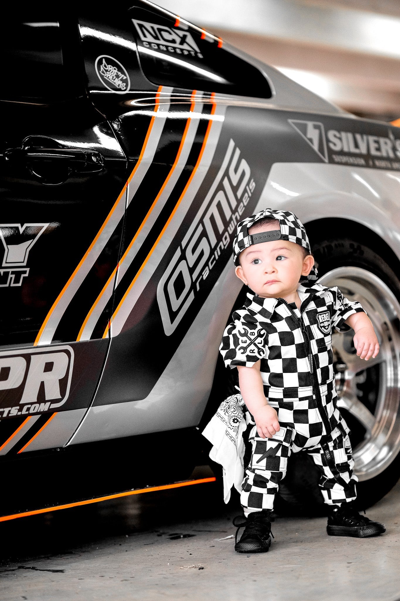 Pit Crew Romper in Venice