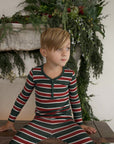 Bamboo Two Piece Pajamas | Holiday Stripe