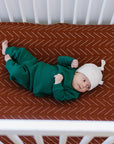 Rust Mudcloth Muslin Crib Sheet