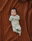 Sage Organic Cotton Ribbed Zipper