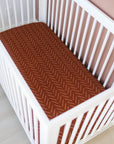 Rust Mudcloth Muslin Crib Sheet