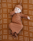 Mustard Mudcloth Muslin Crib Sheet