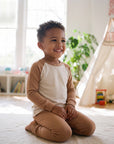 Modal Raglan Boys Girls Camel Long Sleeve PJs