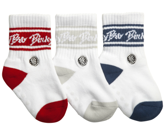 3 Pack Socks - Red/White/Bed