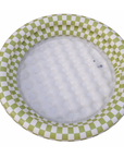 Ali+Oli Two-Ring Inflatable Kiddie Pool (Green Checkers)