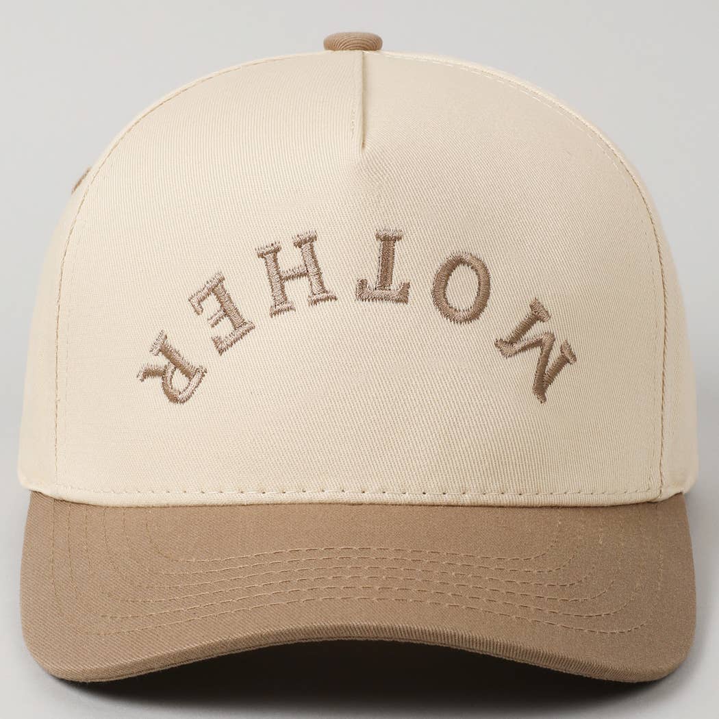 MOTHER Upside Down Lettering Embroidery Cap: Black / ONE SIZE