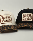 Howdy Darlin' Embroidered Leopard Brim Trucker Hat