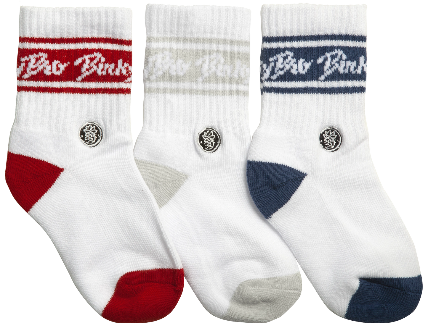 3 Pack Socks - Red/White/Bed