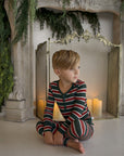 Bamboo Two Piece Pajamas | Holiday Stripe