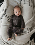 Bamboo Zip Pajamas | Charcoal Arm Day