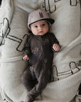 Bamboo Zip Pajamas | Charcoal Arm Day