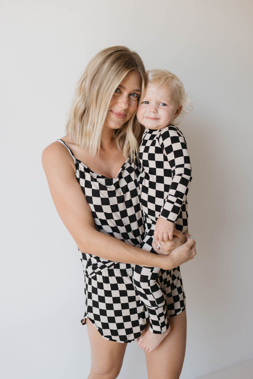 Cami Women&#39;s Bamboo Set | Black Checkerboard