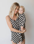 Cami Women's Bamboo Set | Black Checkerboard