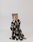 Hooded Towel | Black Checkerboard