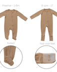 Latte Ribbed Bamboo Zipper